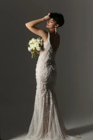 Vestido Novia Sirena Encaje Talla 38