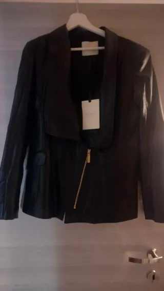 Giacca Cristina Effe Pelle Nera Taglia 46