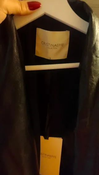 Giacca Cristina Effe Pelle Nera Taglia 46