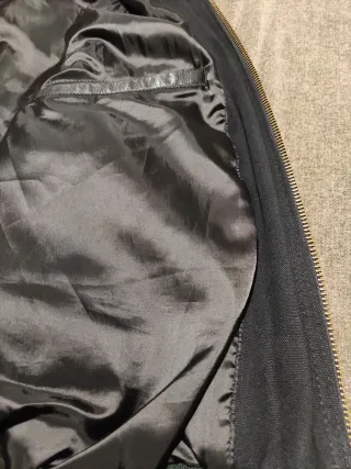 Cazadora Bomber Cuero Negra