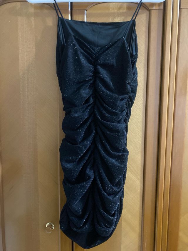 Vestido brillante tirantes corto
