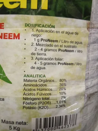 ProNeem 5kg Torta de Semilla de Neem Harina