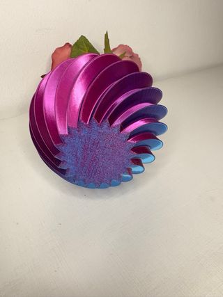 Vaso cangiante blu e rosa