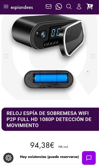 Cámara espía en reloj