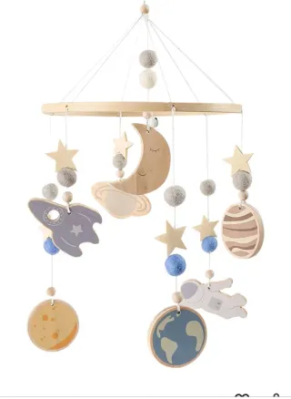 Móvil Cuna Espacial Madera