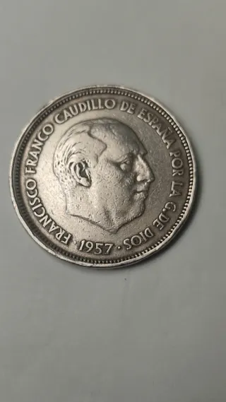 Moneda Franco 1957 5 PST y 25 PST precio a conveni