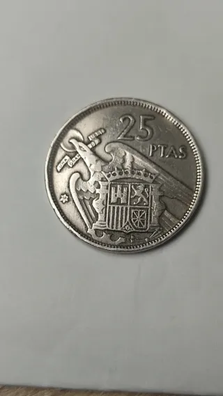 Moneda Franco 1957 5 PST y 25 PST precio a conveni