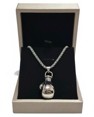 Collar Guante Boxeo Plata