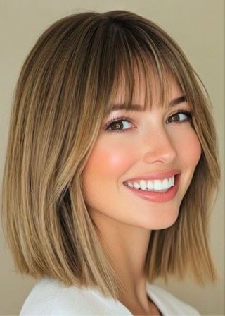 Preciosa peluca rubia raiz castaña bob