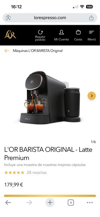 Cafetera Philips L'OR Barista Negra