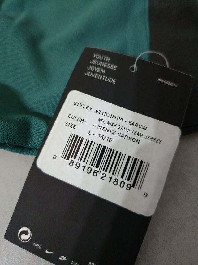 Camiseta Nike Game NFL Eagles 11 verde L juvenil