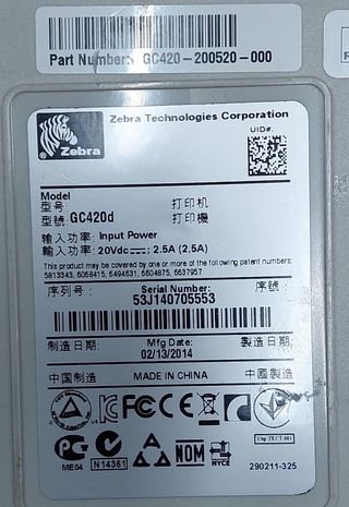 Impresora Etiquetas Zebra GC420D Averiada