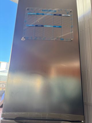 Nevera combi plateada