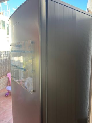 Nevera combi plateada