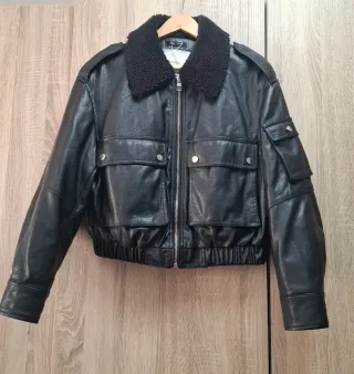 Cazadora Bomber Aviador Negra