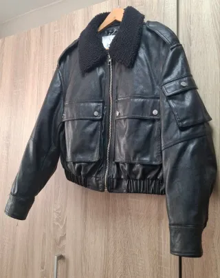 Cazadora Bomber Aviador Negra