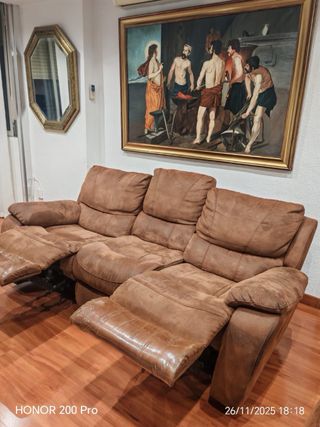 Sofá 3 plazas + 2 sillones de polipiel