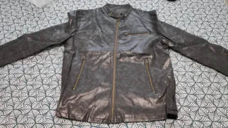 Cazadora cuero sintético PU negra