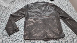 Cazadora cuero sintético PU negra