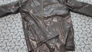 Cazadora cuero sintético PU negra