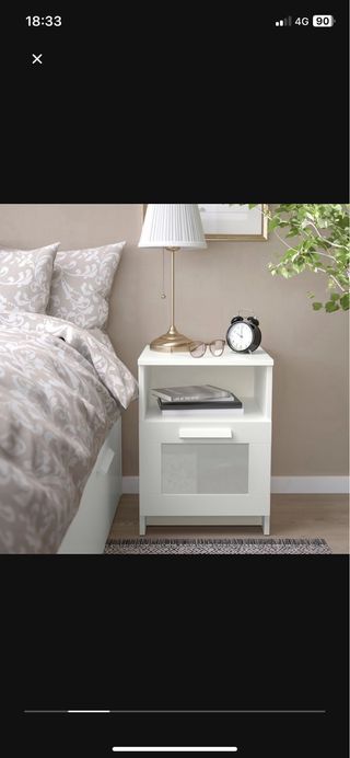 Mesita de noche BRIMNES Ikea blanca