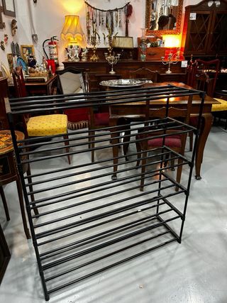 Zapatero Metálico Negro 5 Niveles