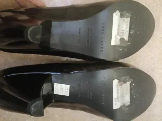 Zapatos Pura Lopez Negros Peep Toe Tacón