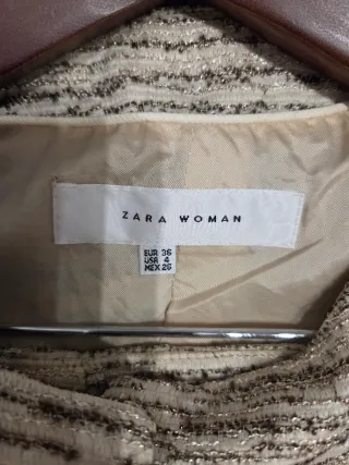 Traje Zara Falda Beige y Gris