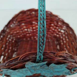 Cesto Vintage Anni 70 Intrecciato Mano