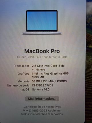 MacBook Pro 2018 13 i5 16GB RAM 512GB SSD