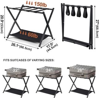 2 Portaequipajes Plegables Negro