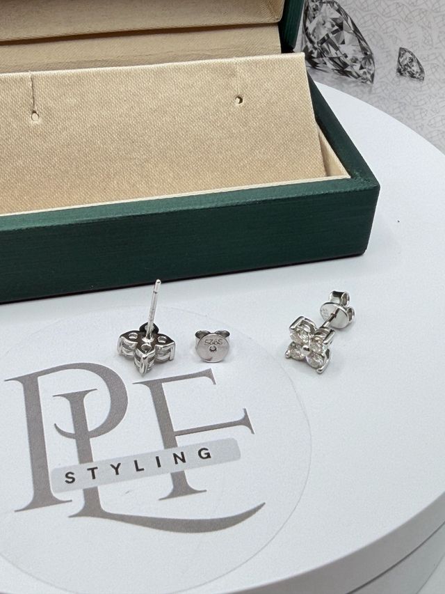 Orecchini quadrifoglio diamanti portafortuna