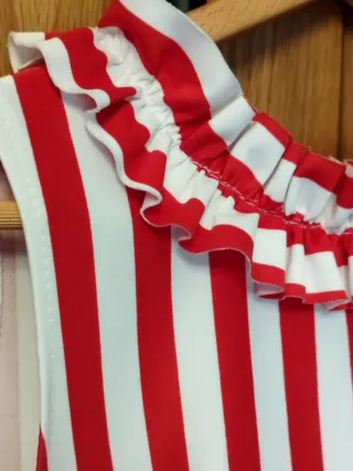 Blusa Italiana Rojo Blanco sin mangas