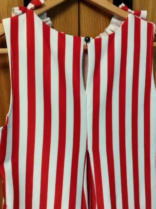 Blusa Italiana Rojo Blanco sin mangas