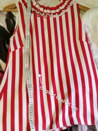 Blusa Italiana Rojo Blanco sin mangas