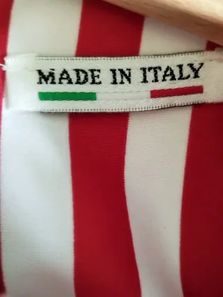 Blusa Italiana Rojo Blanco sin mangas