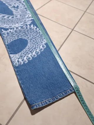 Jeans Y2K Custom Dragon Bianco