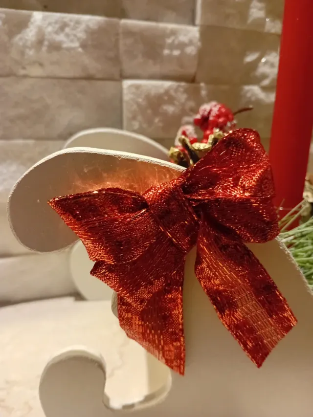 Slitta centrotavola natalizio in legno