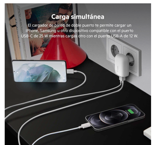 Cargador Belkin BoostCharge de pared con USB A y C