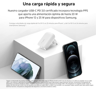 Cargador Belkin BoostCharge de pared con USB A y C