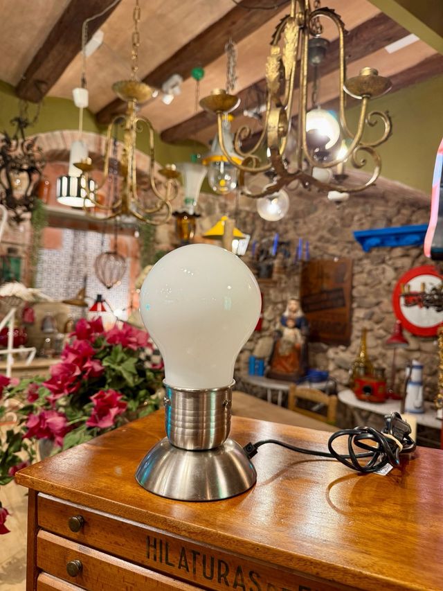 Lámpara Vintage Táctil Metal y Cristal