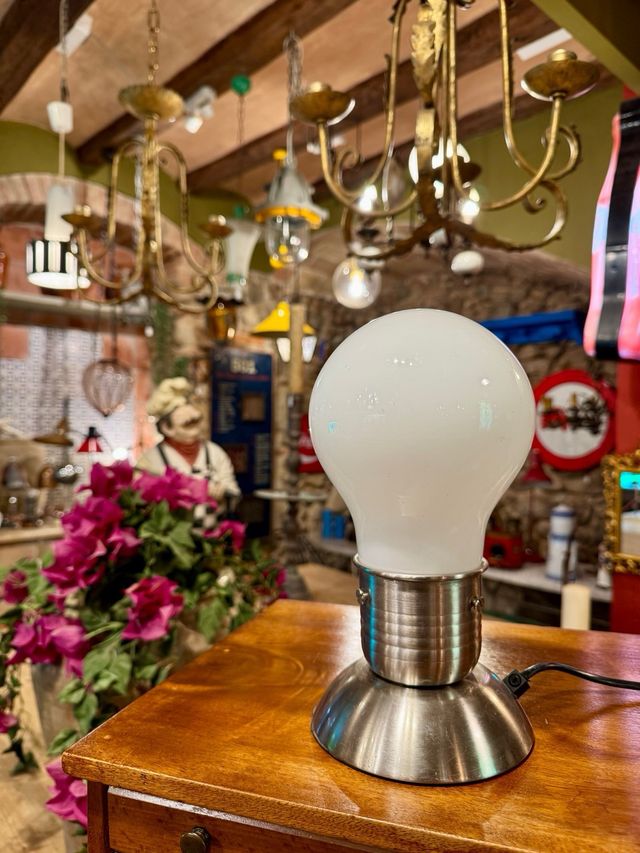 Lámpara Vintage Táctil Metal y Cristal