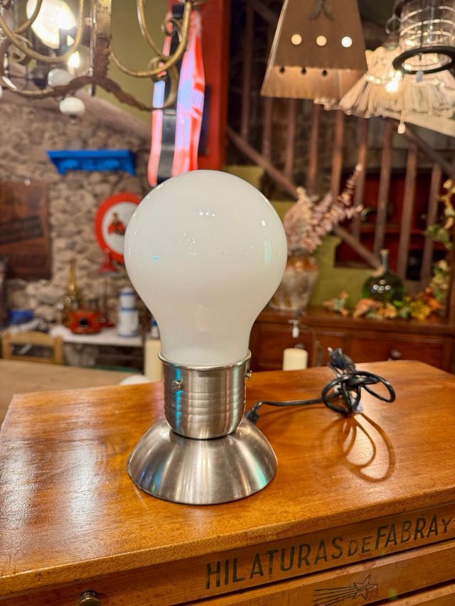 Lámpara Vintage Táctil Metal y Cristal