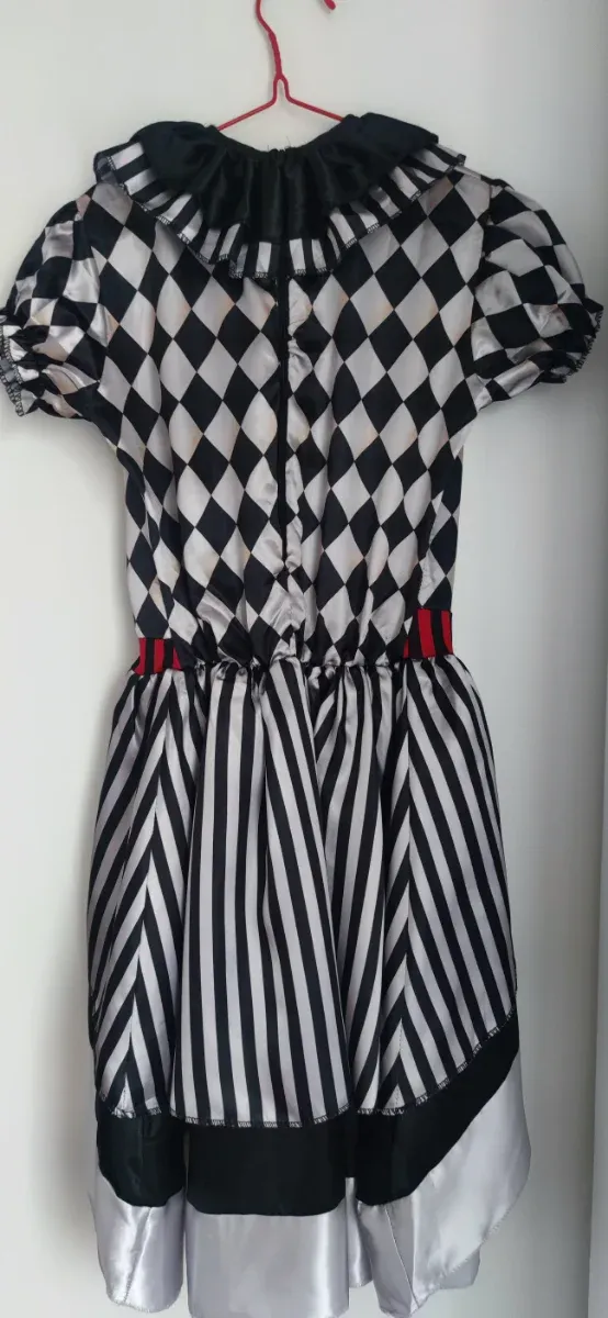 Disfraz Harlequin niña T.140, peluca Gratis