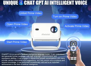 Proyector Alwtniet Blanco Autoenfoque