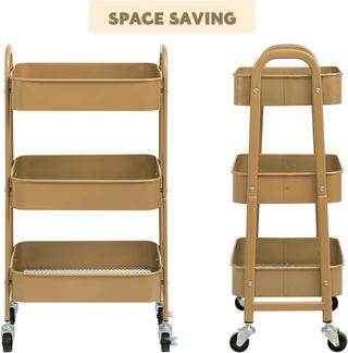 Carrito Metálico 3 Niveles con Ruedas