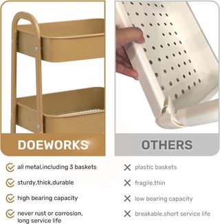 Carrito Metálico 3 Niveles con Ruedas