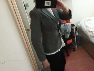 Chaqueta Lana Ralph Lauren Gris Talla XS