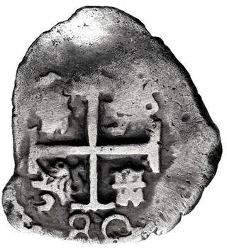 Moneda PLATA 1/2 Real 1680 POTOSI. CARLOS II