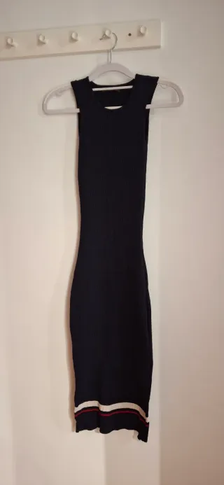 Vestido de punto azul marino ajustado T.S.